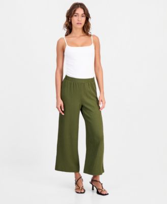 Women's Textured Pull On Wide-Leg Pants, Macy's Exclusive