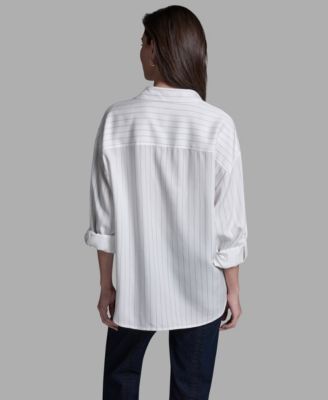 Women's Long-Sleeve Oversized Stripe Shirt