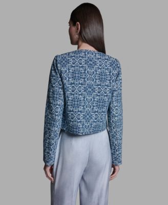 Women's Boxy Square Print Jacket