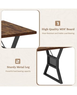 Dining Table 4-6 Person 70.8 Inch, Farmhouse Kitchen Table with Heavy Duty Metal Legs