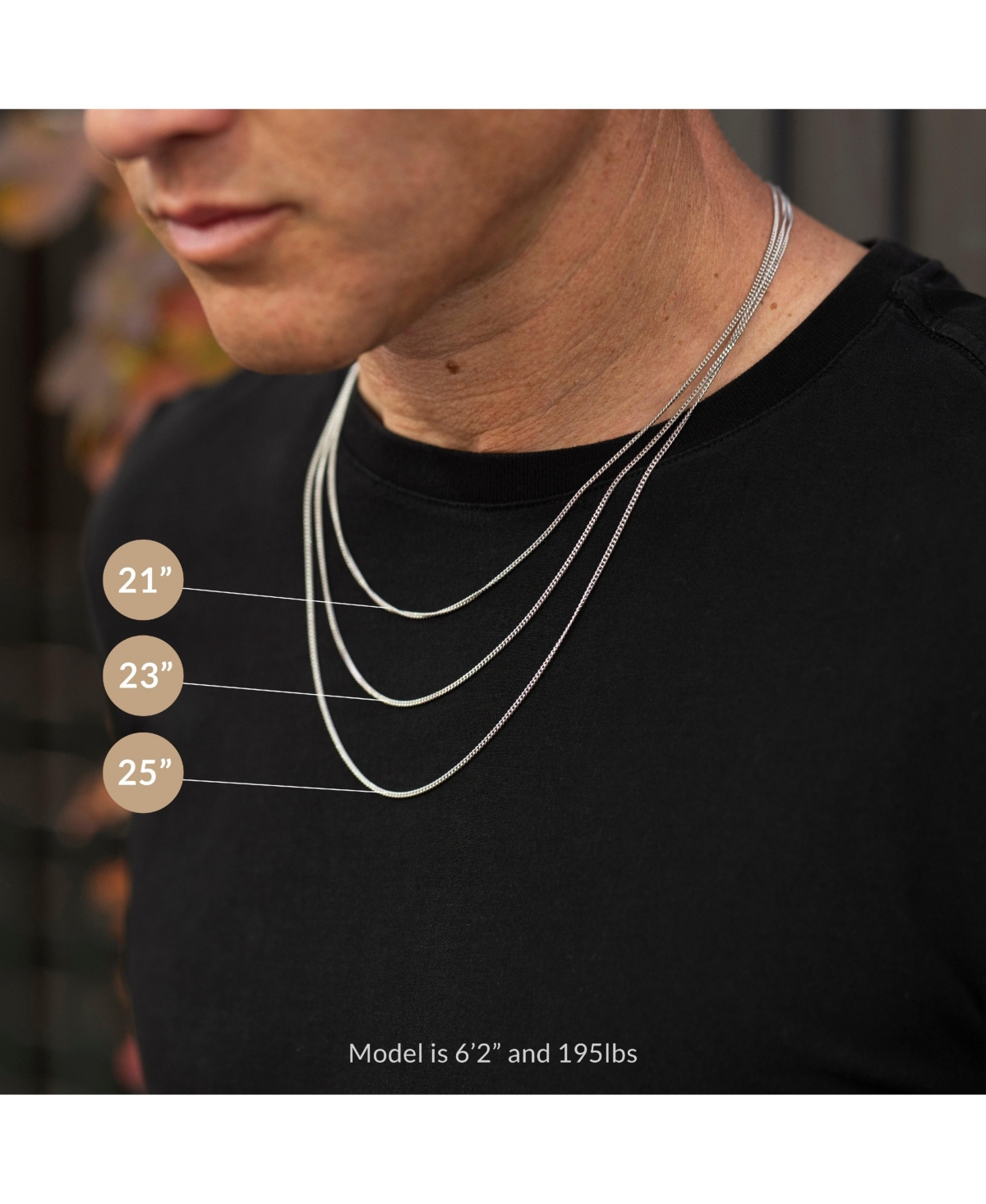 Vincero Men's Birthstone Tag Necklace - Silver Stainless Steel Pendant