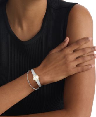 Women's CK Contemporary Silver Tone Stainless Steel Bracelet Gift Set Watch, 18mm