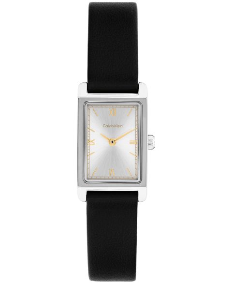 Женские часы Calvin Klein CK Light Black Leather Strap Watch, 16mm