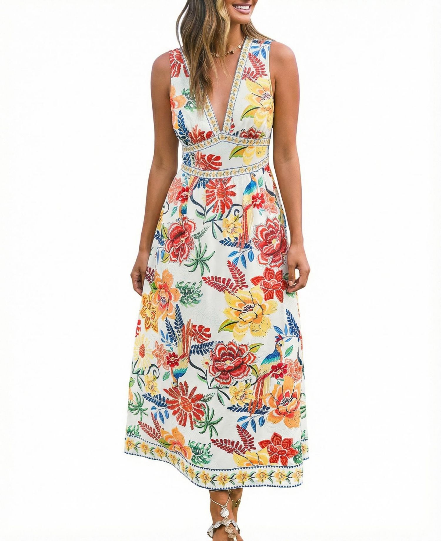 Women's Sabrina Tropical Maxi Beach Dress