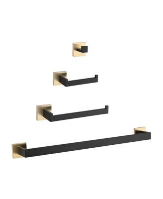 4- Piece Bathroom Hardware Set, Towel Bar, Toilet Paper Holder, Hand Towel Rack and Robe Hook, Stainless Steel