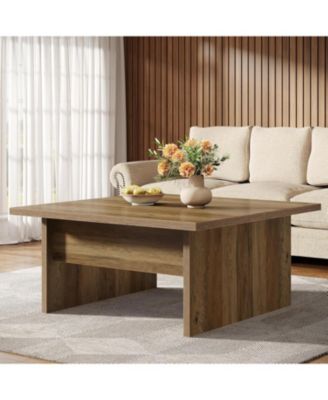 Square Coffee Table, 39.4-Inch Farmhouse Cocktail Tea Center Table for Living Room