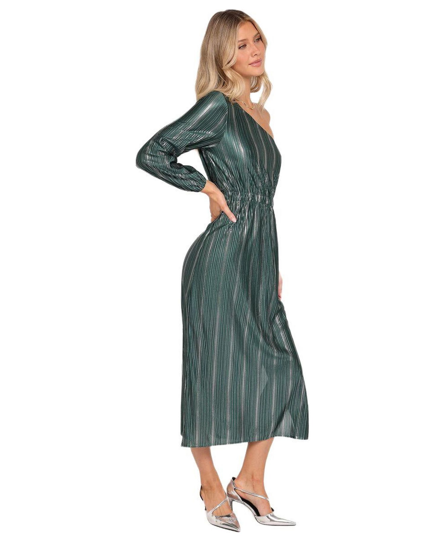 Women's Pontee One Shoulder Pleated Midi Dress
