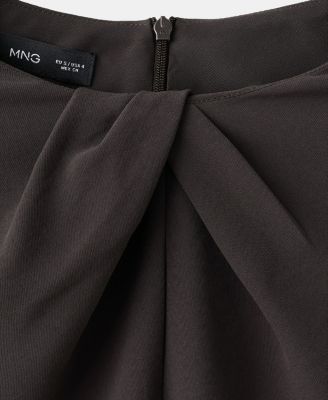 Women's Draped Neck Long-Sleeved Dress