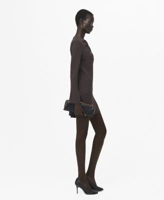 Women's Draped Neck Long-Sleeved Dress