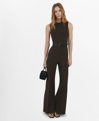 Women's Draped Detail Belt Jumpsuit