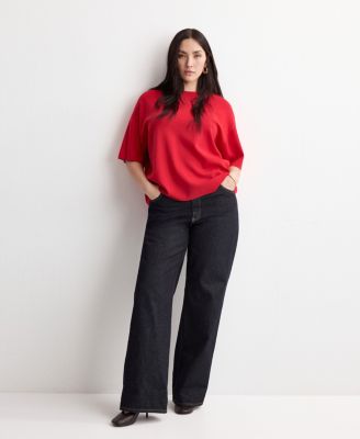 Women's Oversize Short Sleeve Sweater