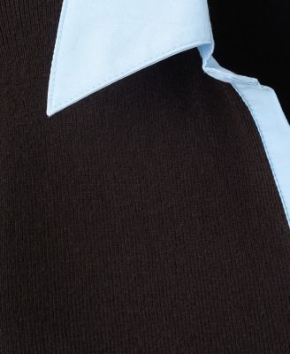 Women's Combined Shirt-Collar Sweater