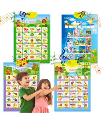 Educational Toys for Kids 5-7 Year Old - Set of 4 Vertical 4 Learning Wall Chart