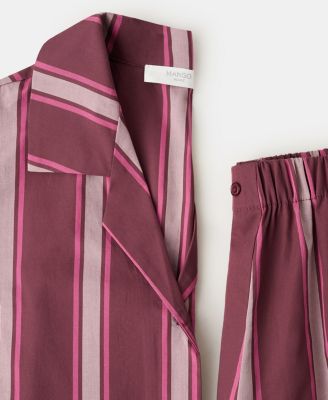 Women's Short-Sleeve Striped Pajama Shirt