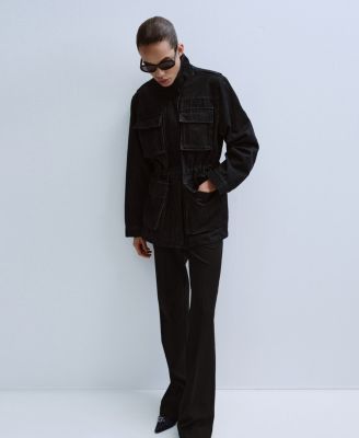 Women's Pockets Oversized Denim Barn Parka