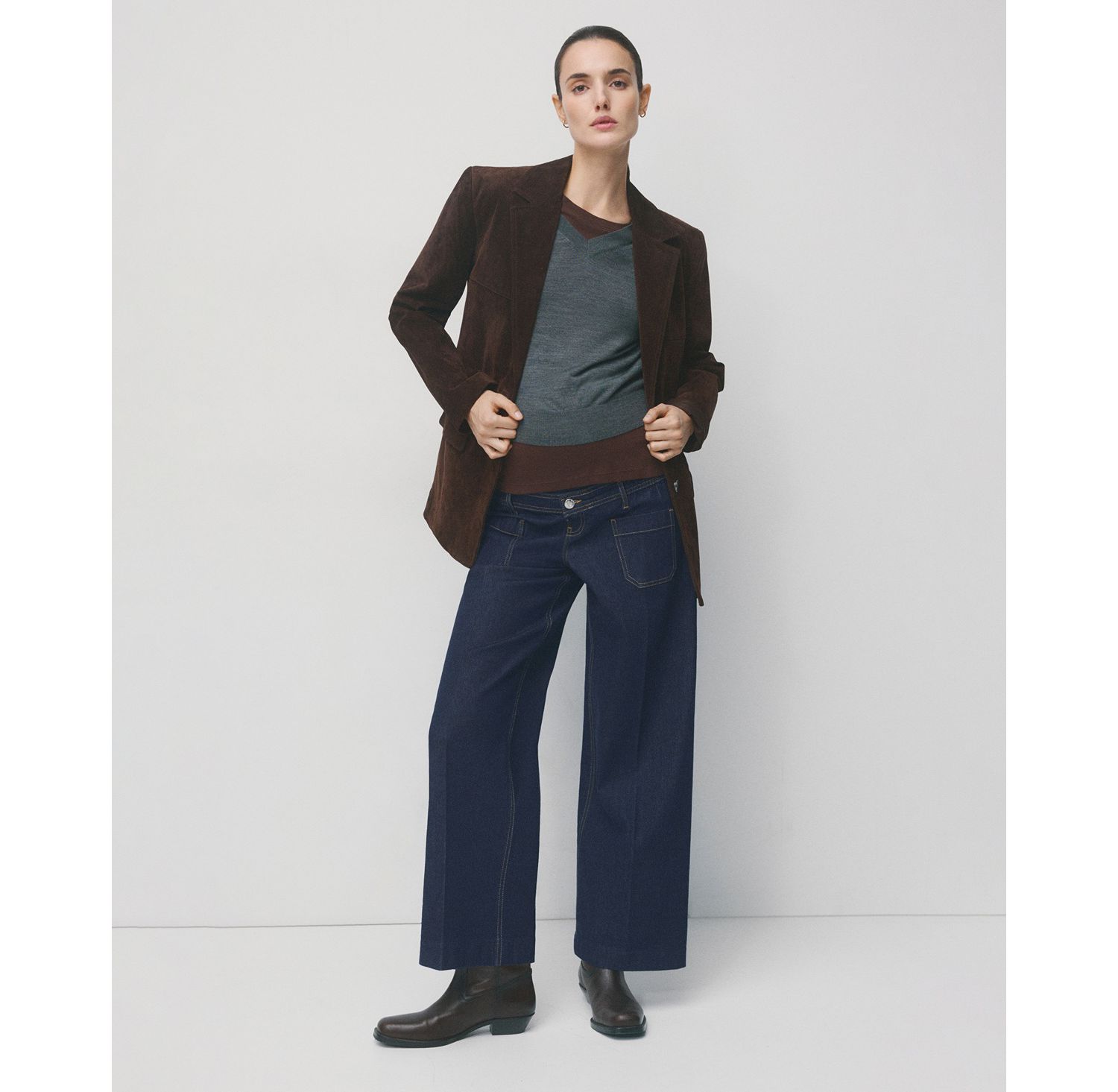 Women's Pockets Wide Leg Maternity Jeans
