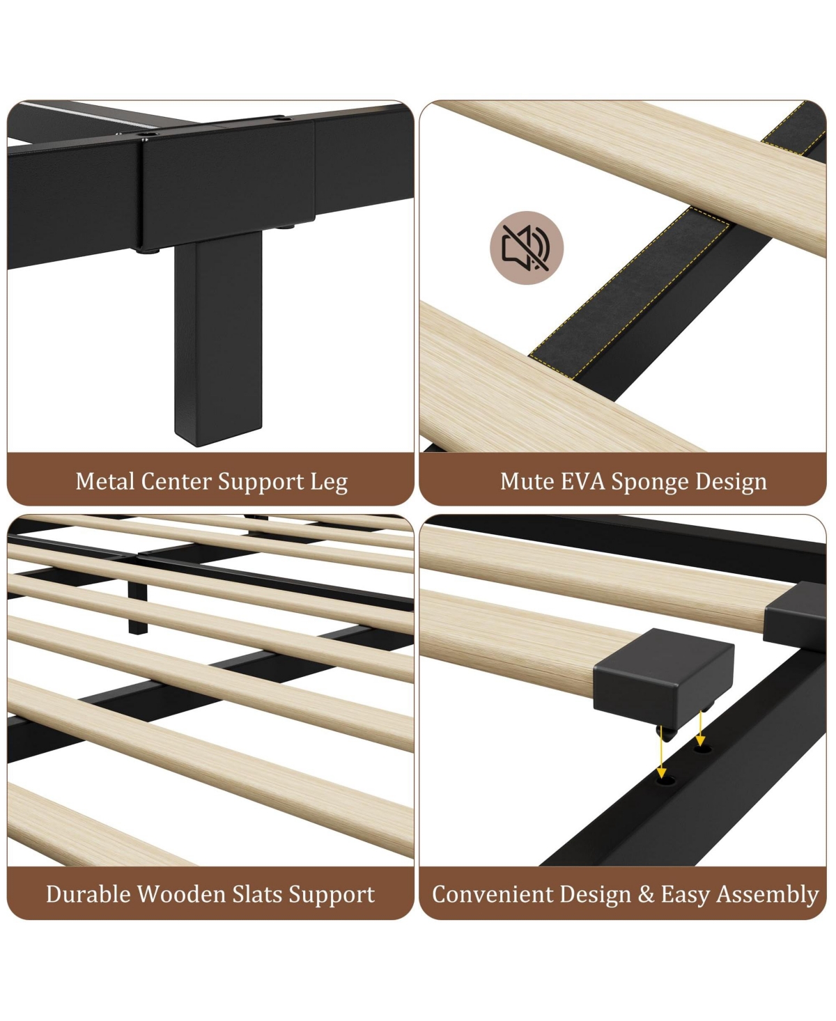 gaomon Bed Frame with Wood Headboard and Footboard, with Under Bed Storage