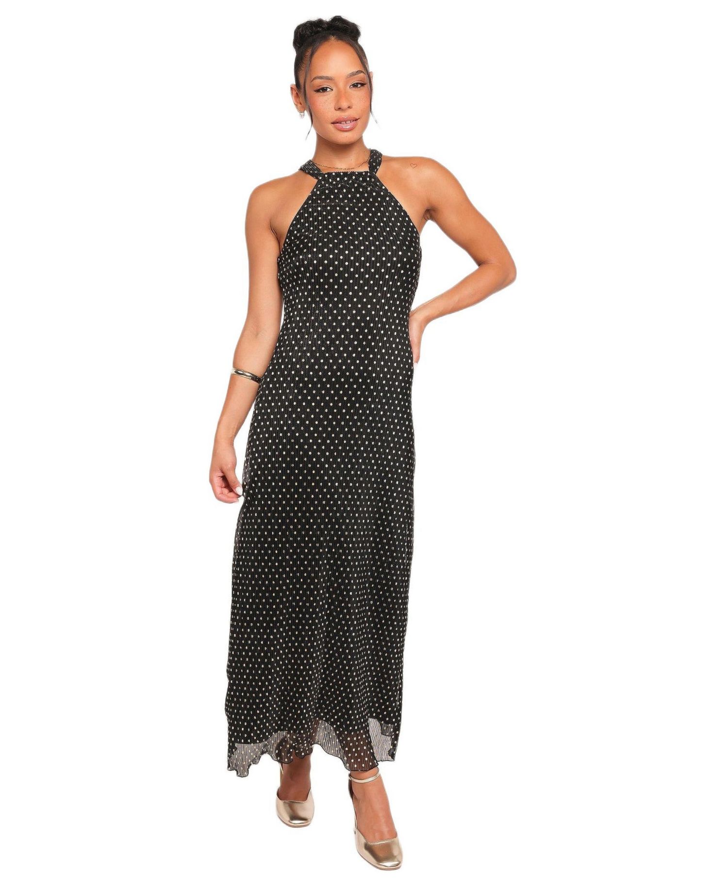 Women's Melody Plisse Halter Maxi Dress