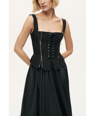 Women's Laced Corset Maxi Dress