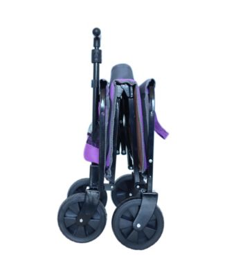 Collapsible Wagon Cart - Heavy Duty Utility Cart with Bench Seat, Storage Compartment and Included Dog Tether for Groceries, Camping