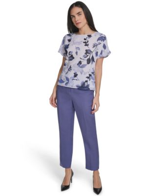 Petite Crew Neck Short-Sleeve Top