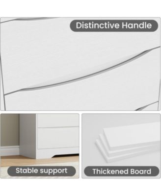 Wooden 8-Drawer Dresser, Tall Modern Storage Chest with Wide Top for Bedroom, Living Room, Hallway, Kids Room