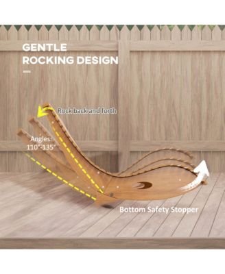 Outdoor Rocking Chair, Slatted Wooden Rocking Chair,