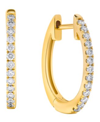 Diamond Hoop Earrings (1/3 ct. t.w.) in 14k Yellow Gold