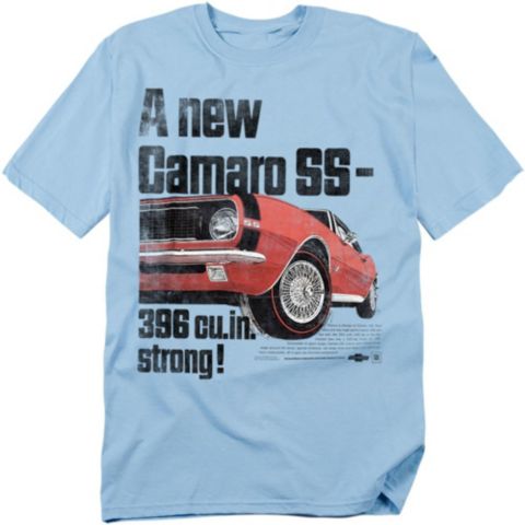 Мужская футболка Corvette Chevrolet Camaro Ss, цвет: Светлый синий