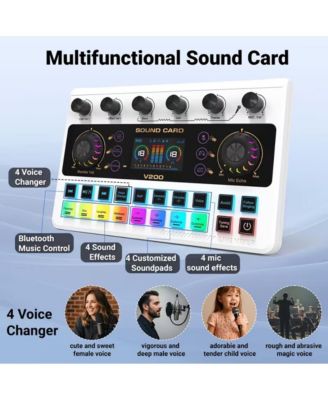 Multifunctional Podcast Microphone Bundle with Live Sound Card Audio Mixer