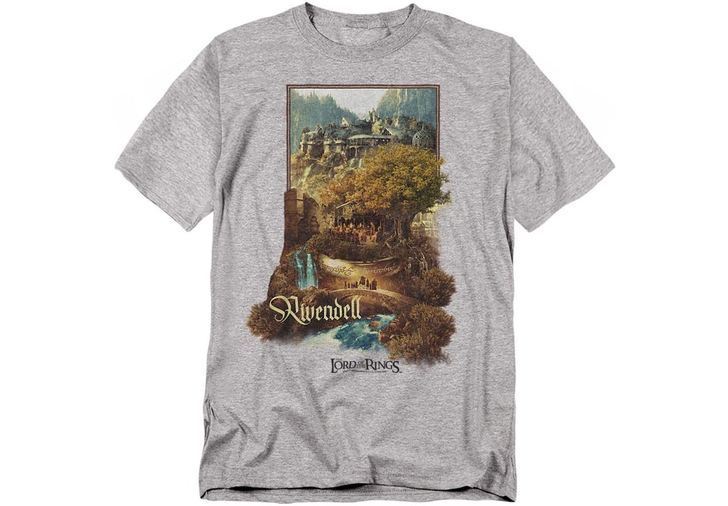Мужская футболка Lord Of The Rings Epic Journey Rivendell, цвет: Меланжевый — фото 1