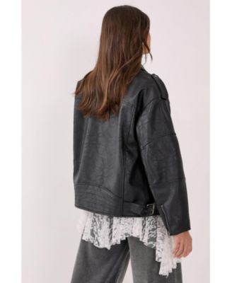 Women's Faux Leather Biker Jacket
