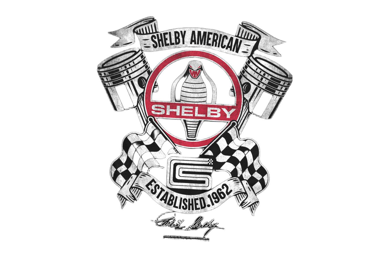 Men's Shelby Cobra Piston Chequered T-Shirt