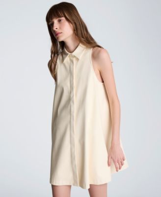 Women's Halter Collared Shirt Swing Dress