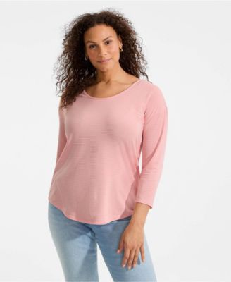 Women's 3/4 Sleeve Lightweight Jersey Shirttail Tee