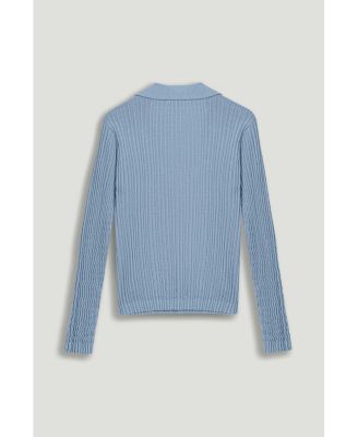 Women's Ribbed Polo Sweater