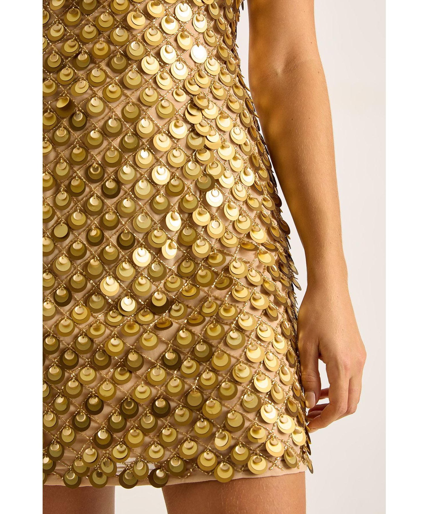 Women's Layered Disc Bandeau Mini Dress