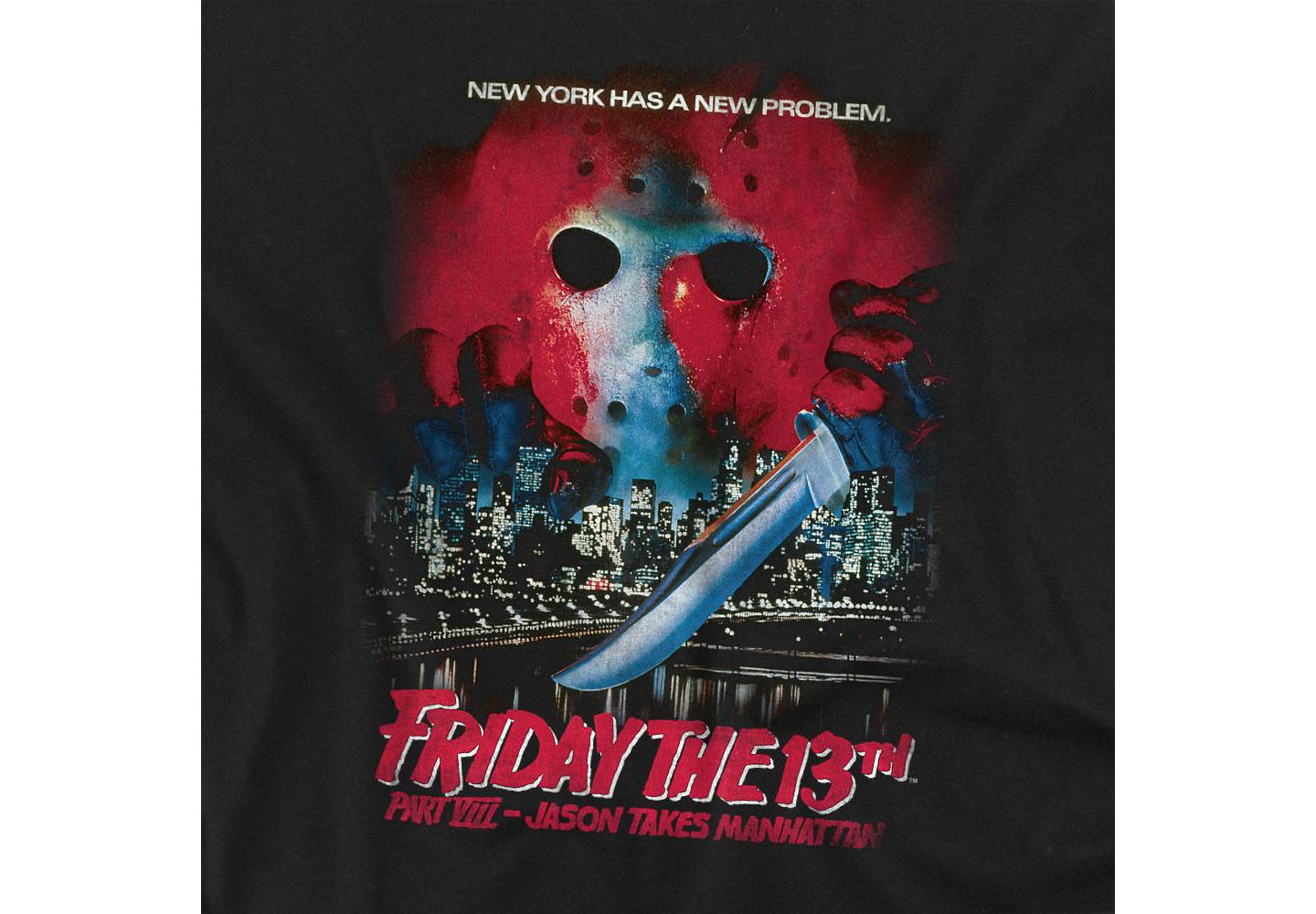 Мужская футболка Friday The 13th Big & Tall Part Viii Jason Takes Manhattan Vintage Poster, цвет: Чёрный — фото 2