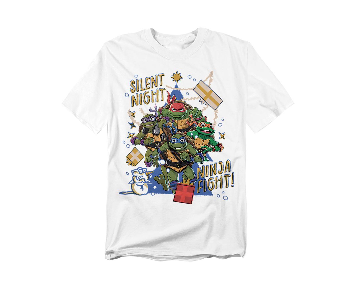 Men's Mayhem Christmas, Silent Night, Ninja Fight T-Shirt