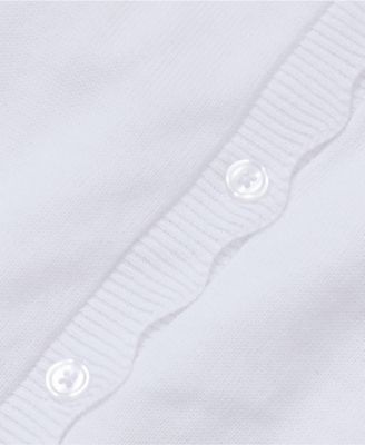 Girls Scalloped Hem Cardigan Sweaters