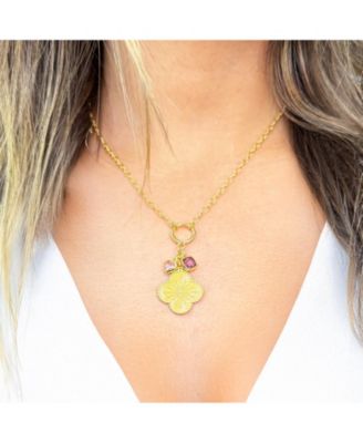 Clover Charm Necklace 14K Gold-Plated Sterling Silver