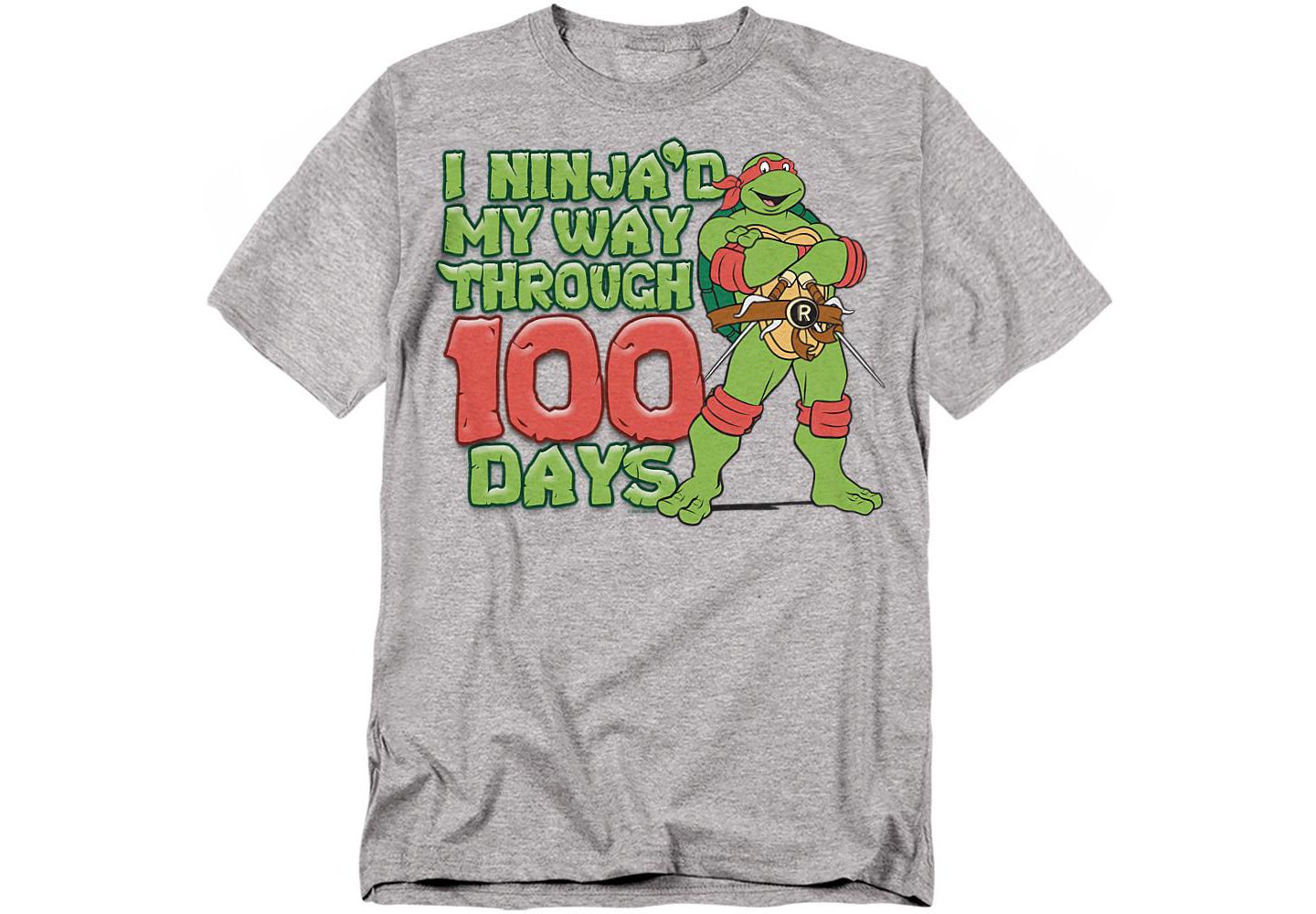 Мужская футболка Teenage Mutant Ninja Turtles Ninja'd My Way Through 100 Days, цвет: Меланжевый — фото 1