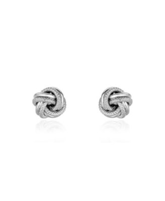 Textured Knot Stud Earrings Sterling