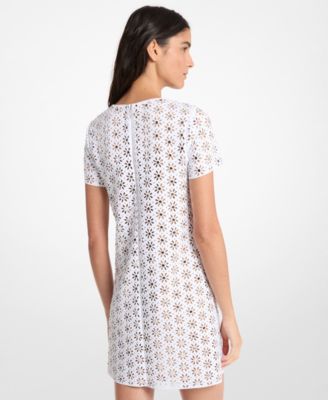 Women's Crochet Crewneck A-Line Mini Dress