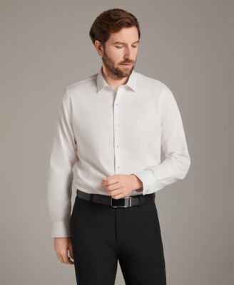 Men's Sateen Solid Contrast Buttons Dress Shirt