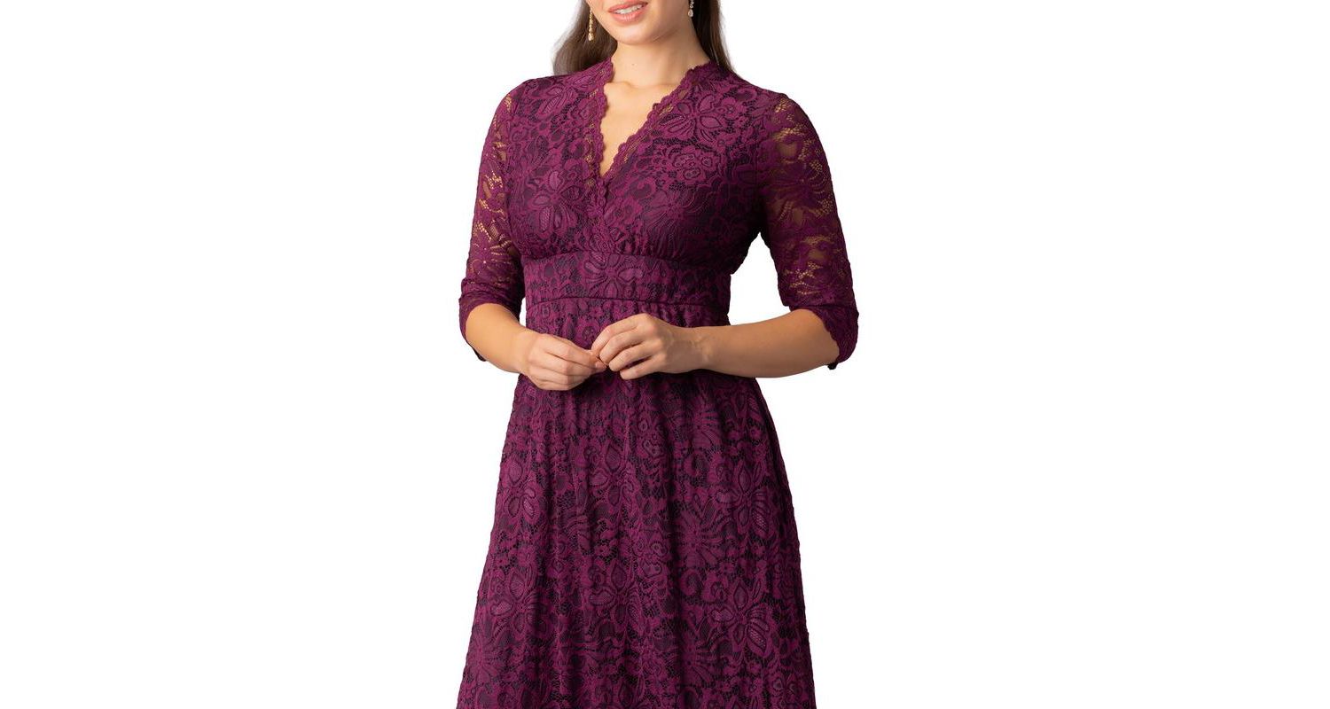 Women's Maria Lace A-Line Evening Gown with Pockets