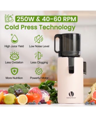 Cold Press Juicer, 4.7" Large Feed Chute Masticating Juicer with Extended Extraction Tech for Fruits & Vegetables