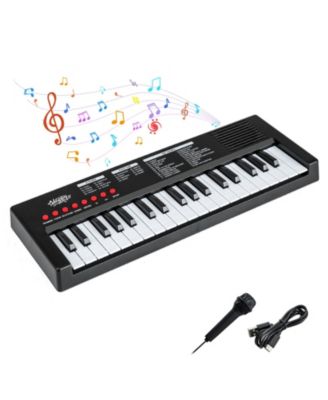 37-Key Kids Piano Keyboard with 8 Rhythms & Microphone