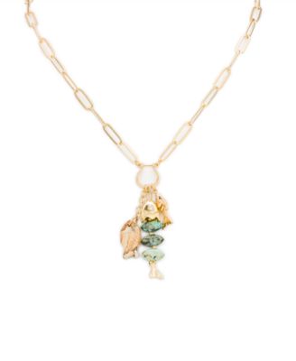Gold-Tone Plated Charm Dangle Necklace