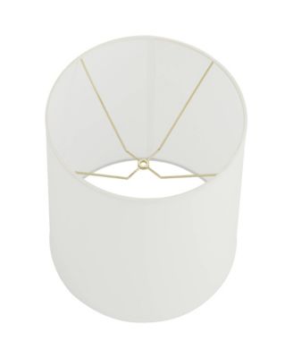 Extra Large Large Drum Lamp Shade Off-White Fabric 14" Top x 16" Bottom x 18" High Spider with Replacement Harp and Finial Fitting